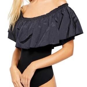 Free People Poof Goes My Heart Ruffle Bodysuit - Size XS